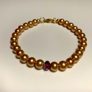 Swarovski Crystal and Faux Pearl 7” Bracelet